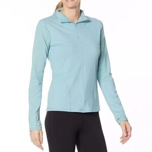 Shadow Sport Fitted Mock-Neck Zip Front Pockets Athletic Jacket